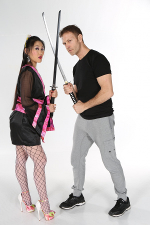 Sexy asian Katana seduces a man and gets hard sex in her small pussy