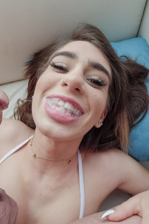 Petite Joseline Kelly practices on her stepbrother's cock
