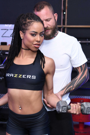 Gym hottie Kira Noir finally found the right man to help push her workout to the limit