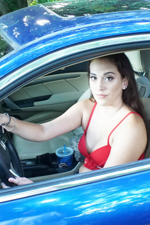 Alexa Mia Nicole receives a facial from mechanic