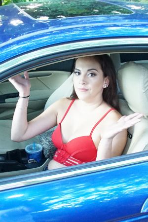 Alexa Mia Nicole receives a facial from mechanic