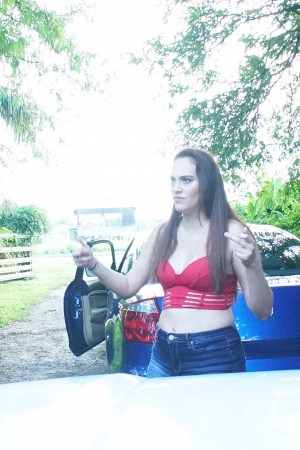 Alexa Mia Nicole receives a facial from mechanic