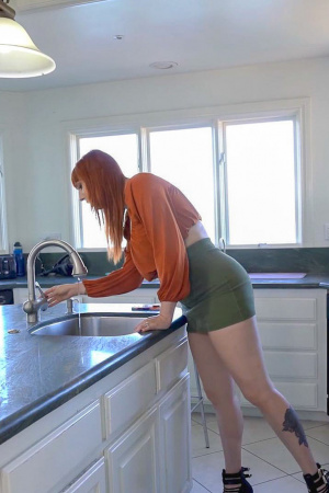 Redhead housewife Lauren Phillips pays repairman with sex