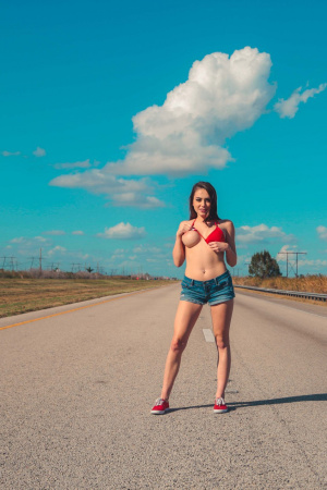 Lonely hitchhiker Ashly Anderson naughty adventure
