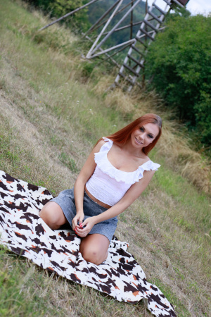 Ornela Morgan fucks her peach with two fingers and dildo