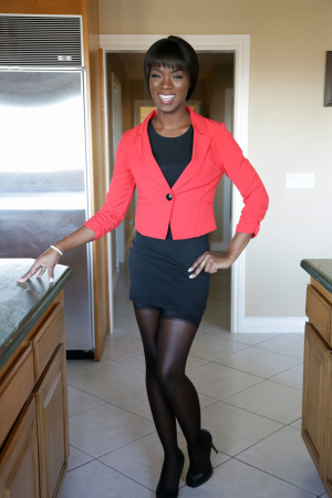 Tall ebony beauty Ana Foxxx munches on white prick