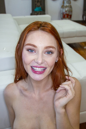 Redhead babe Lacy Lennon makes the best blowjob in LA