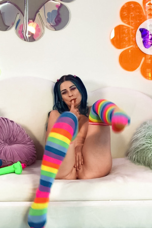 Hot Jewelz Blu with fake tits fucks herself with sex toys
