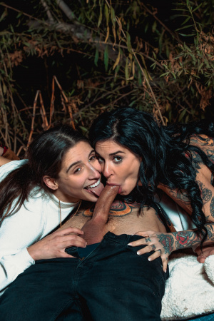 Threesome night with hot Abella Danger and Joanna Angel
