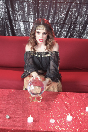 Small tits hot Vivianne DeSilva rides a stallion