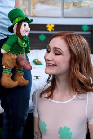 Redhead petite Scarlet Skies enjoys a big cock and gets a creampie