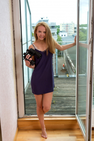 Teen beauty Faina fucks herself with a new dildo