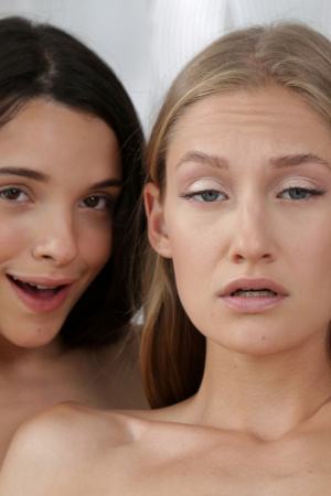 Petite slender Tiffany Tatum and Ohana Petite share a sex toy