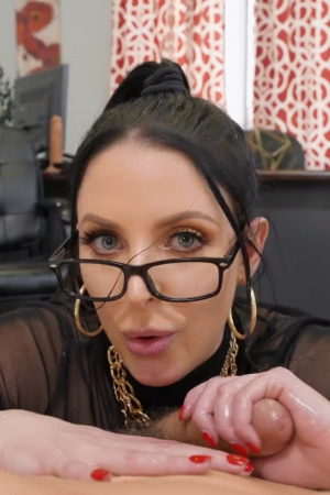 POV sex in the office with sweet MILF Angela White