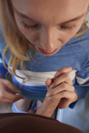 Babe Carly Rae with fake tits and POV sex in a truck