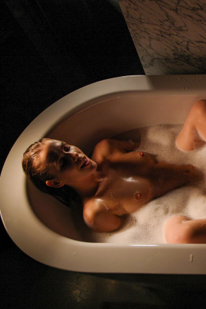 Lesbian sex in the bathtub with hot Angie Lynx and Alexis Crystal