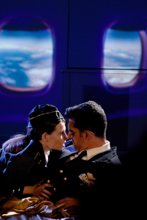 Trio sex with flight attendants Anna De Ville and Subil