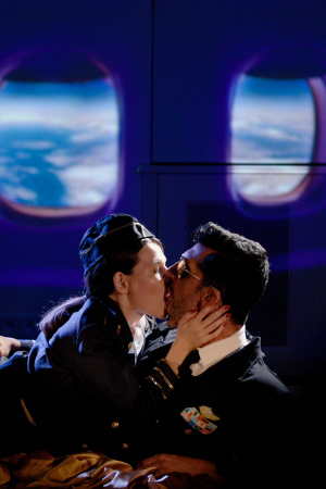 Trio sex with flight attendants Anna De Ville and Subil
