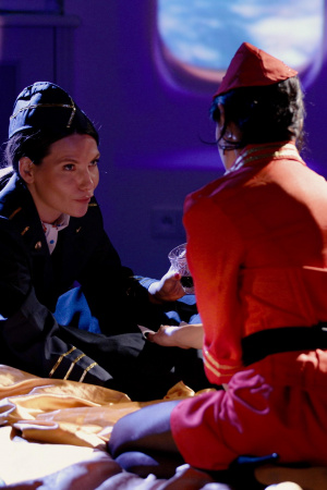 Trio sex with flight attendants Anna De Ville and Subil