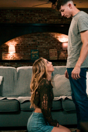 Rough sex for slender Millie Morgan and facial