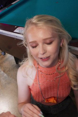 POV sex in a club with petite young Phoebe Blue