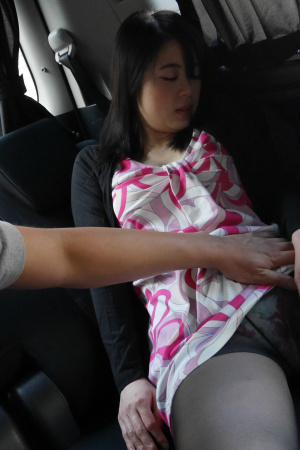 Blowjob in the car from Japanese Runa Mizuki and cum in her mouth