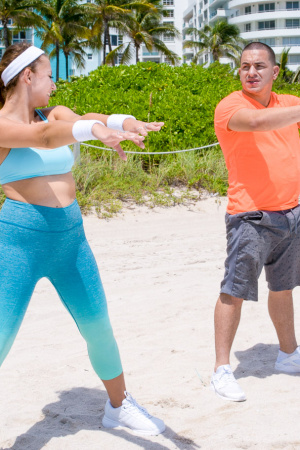 Sports on the beach has always been interesting for a sexy baby Ivy Rose and she decided that it's not a bad idea to supplement him with hot sex