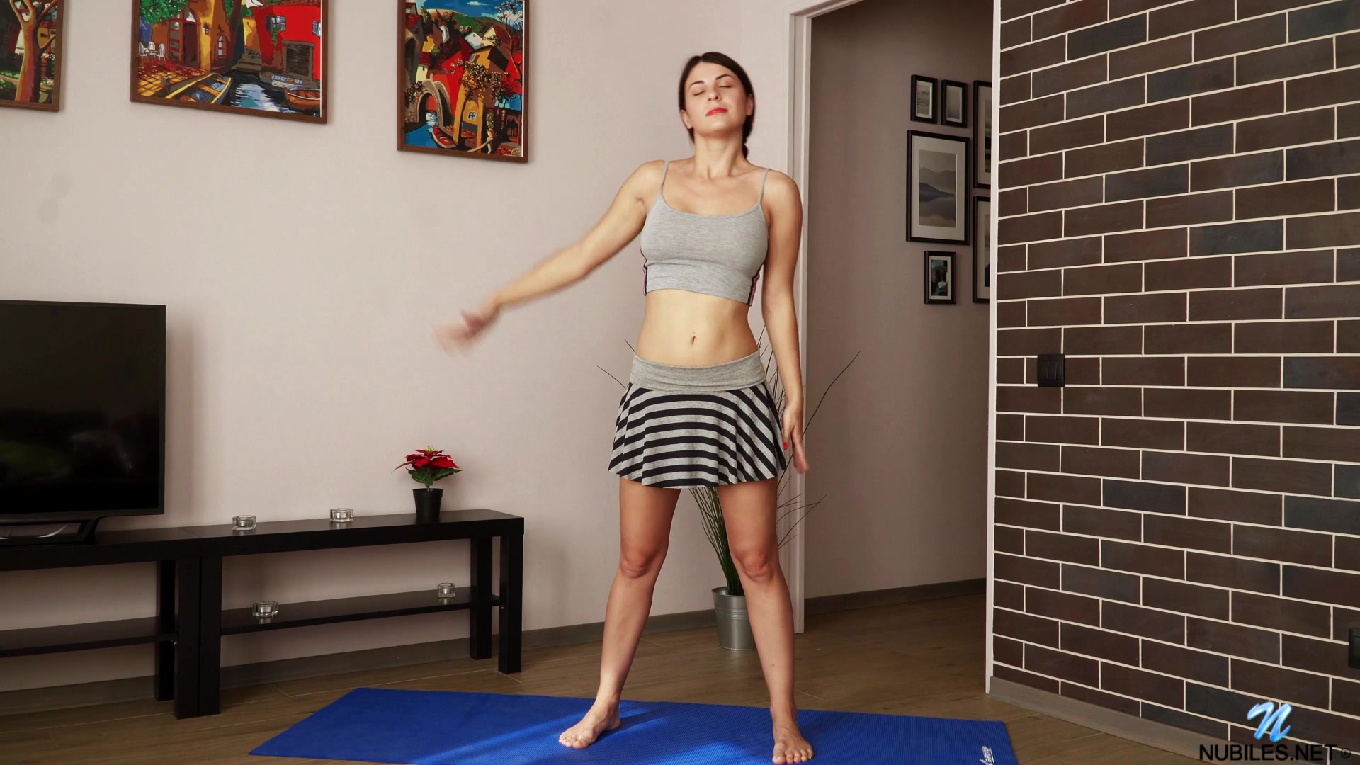 Solo masturbation during yoga by topmodel teen Alice (Topmodel Alice in  Nubiles.net)