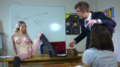 Carly Rae in detention has a classroom standing fuck with her teacher